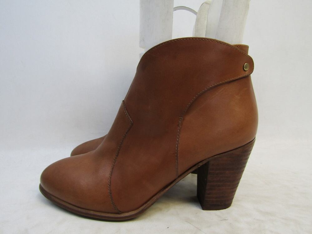 Boden Womens Size 39 EUR Brown Leather Zip Ankle Boots Booties